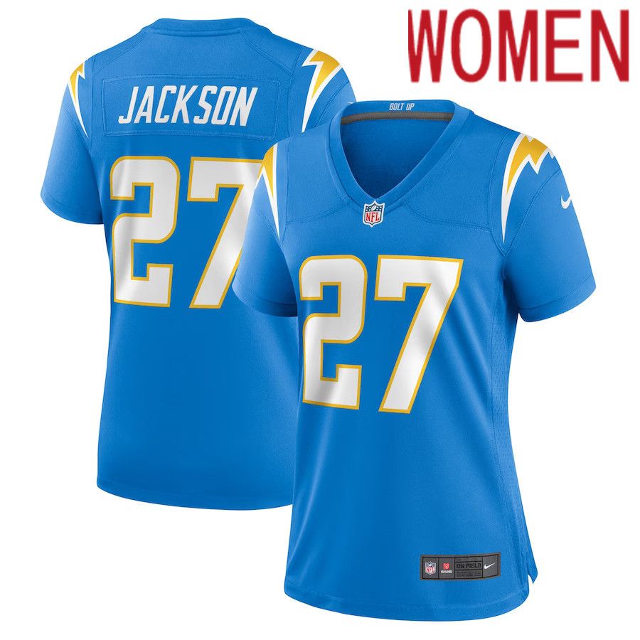 Women Los Angeles Chargers 27 J.C. Jackson Nike Powder Blue Game NFL Jersey